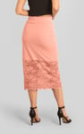 Lace Tiered Button Detail Midi Skirt