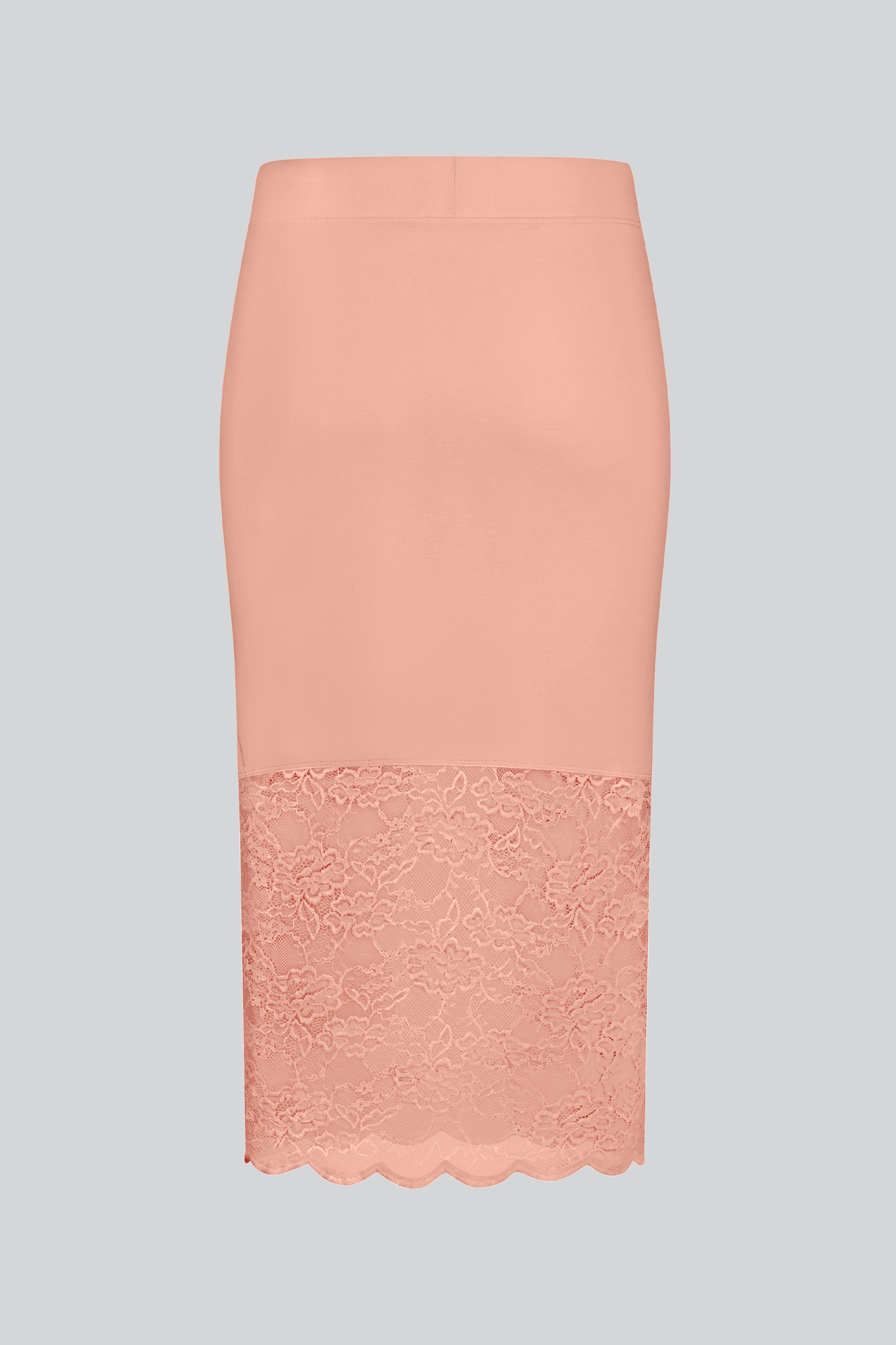 Lace Tiered Button Detail Midi Skirt
