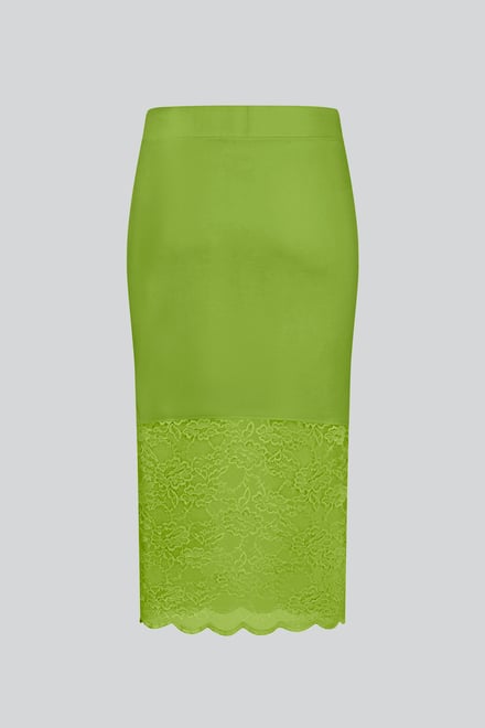 Lace Tiered Button Detail Midi Skirt