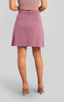Button-Trimmed Pleated Mini Skirt