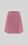 Button-Trimmed Pleated Mini Skirt