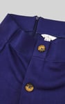 Button-Trimmed Pleated Mini Skirt
