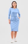 Split Back Terry Midi Skirt