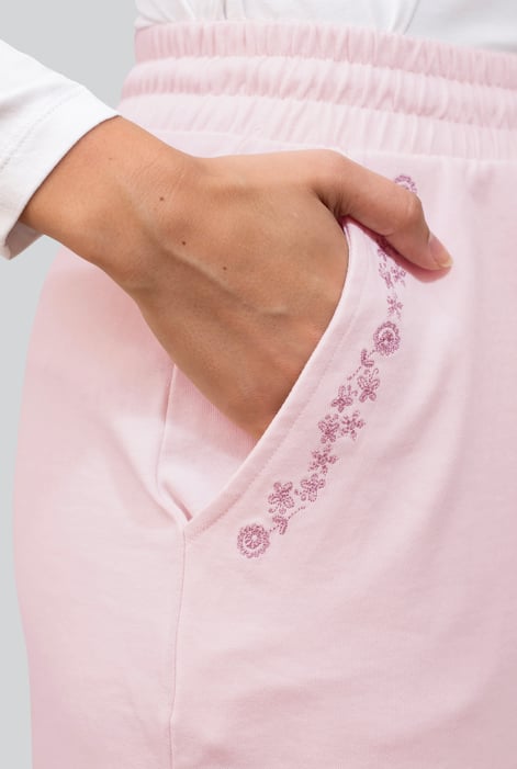 Cream Split Back Terry Midi Skirt