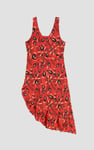 Square-Neck Ruffle Wrap Botanical Print Dress