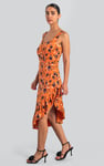 Square-Neck Ruffle Wrap Botanical Print Dress