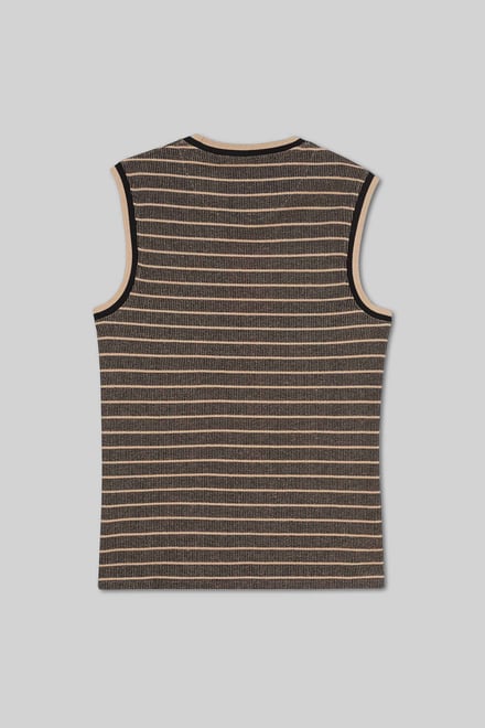 Stripe Design Rib Tank Top