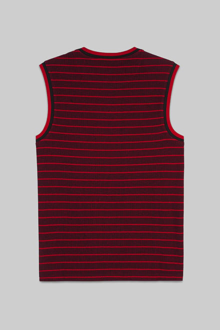 Stripe Design Rib Tank Top