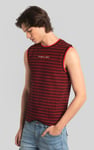 Stripe Design Rib Tank Top