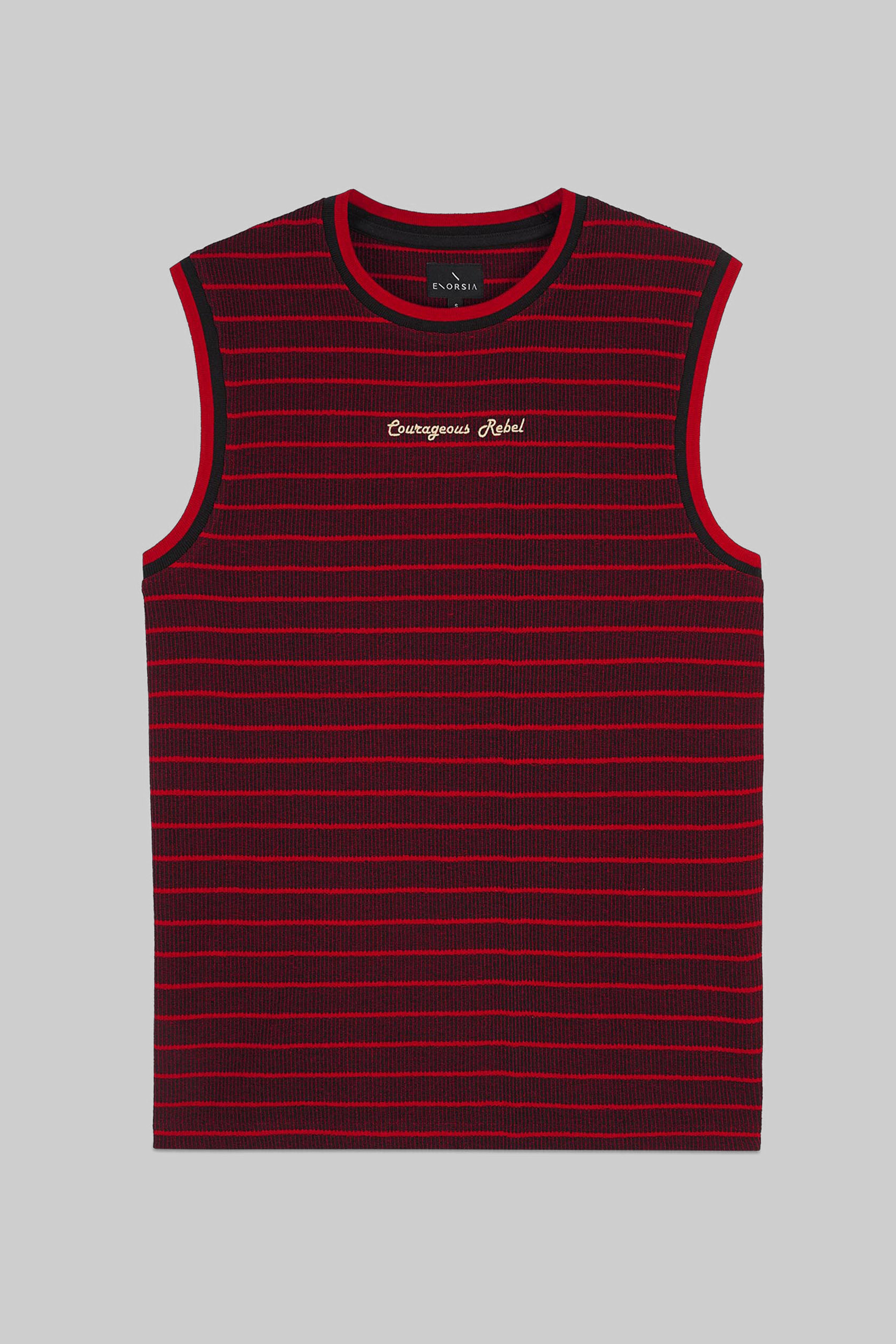 Stripe Design Rib Tank Top