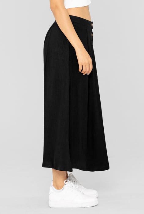 Black A-Line Front Button Through Skirts