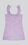 Ruffled Deep V-Neck Tie-Up Camisole