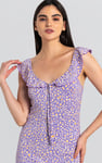 Ruffled Deep V-Neck Tie-Up Camisole
