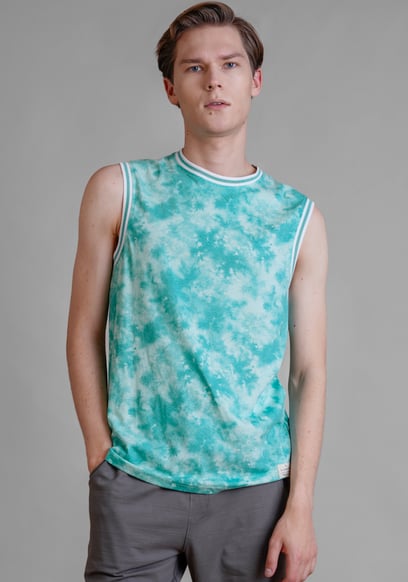 Tie-Dye Printed Cotton Vest