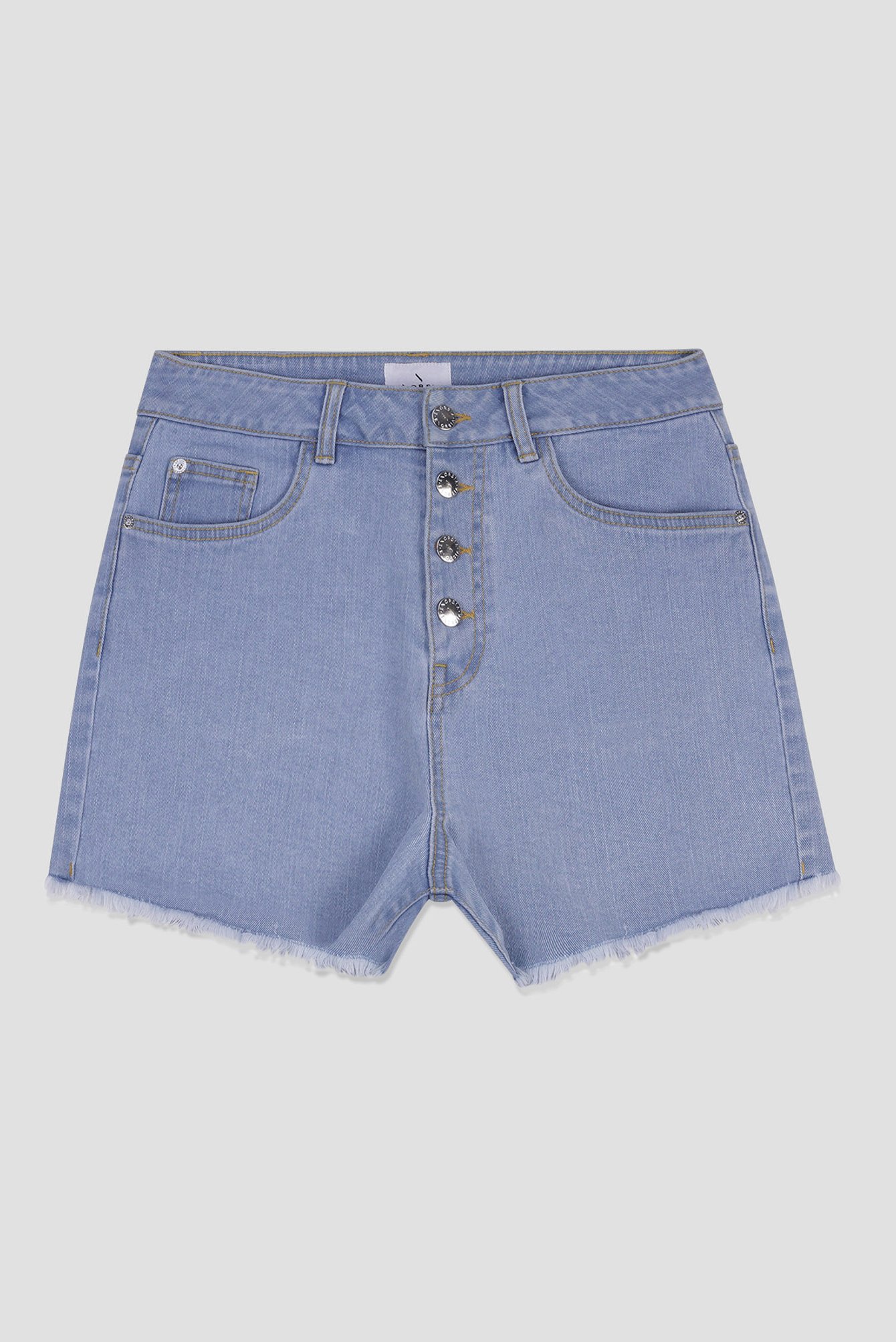 Enorsia Women's Sky Light Blue Raw Hem Denim Shorts - Uk 16