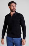 Mens Quarter Zip knitted Polo Jumper