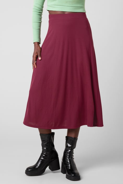 Black Flared Skirt With Lace Details