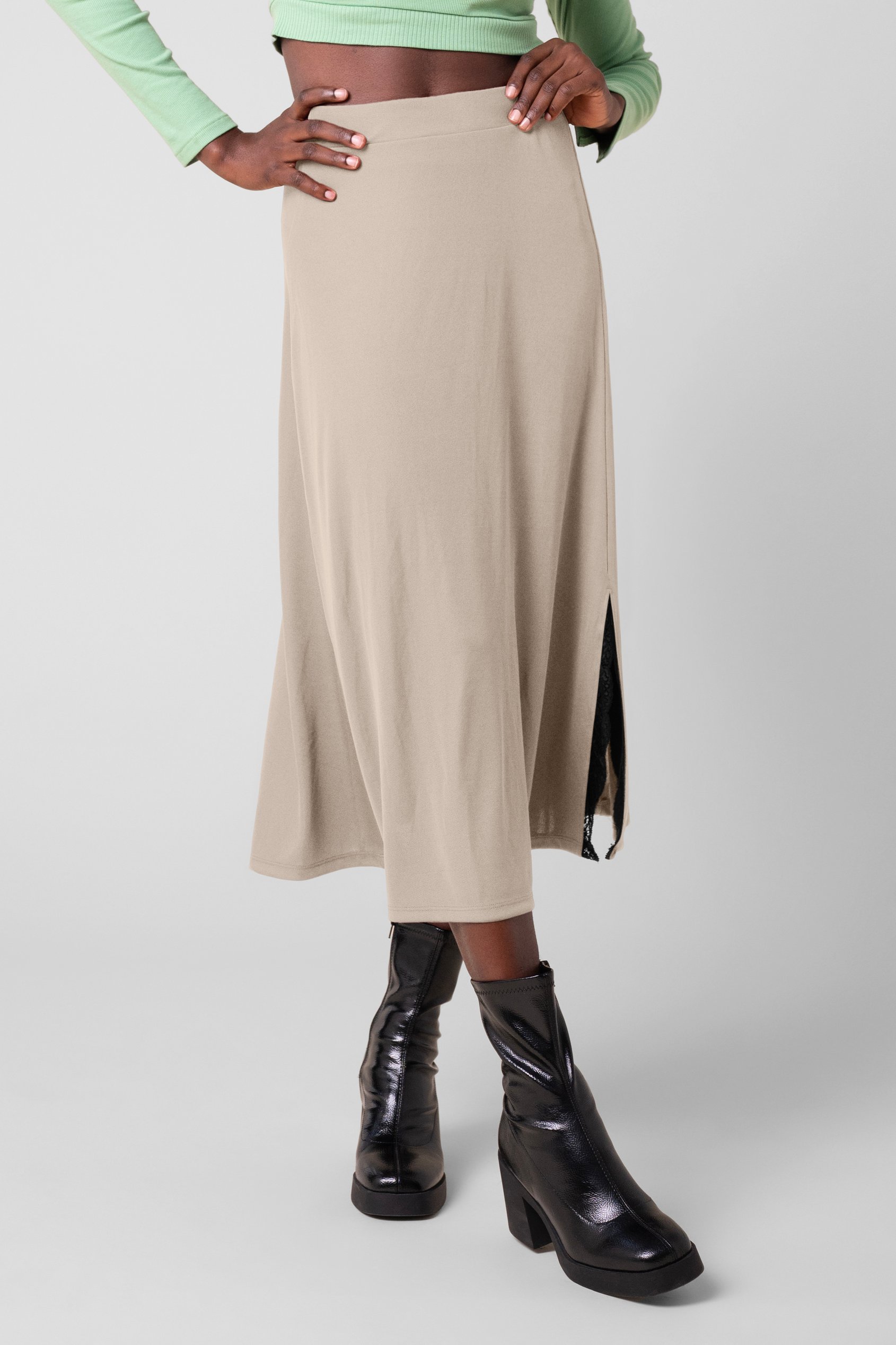 Flared Skirt With Lace Details