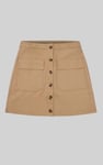 Stretch Cotton Blended Mini Skirt