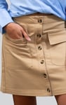 Stretch Cotton Blended Mini Skirt
