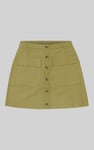 Stretch Cotton Blended Mini Skirt