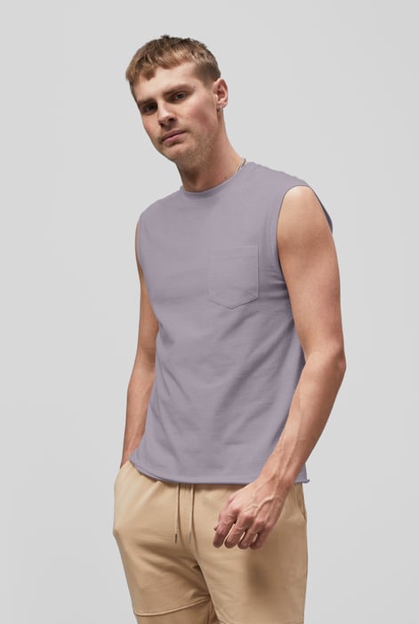 Mens Grey Muscle Tank Top Vest