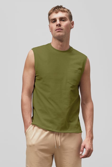 Mens Green Muscle Tank Top Vest