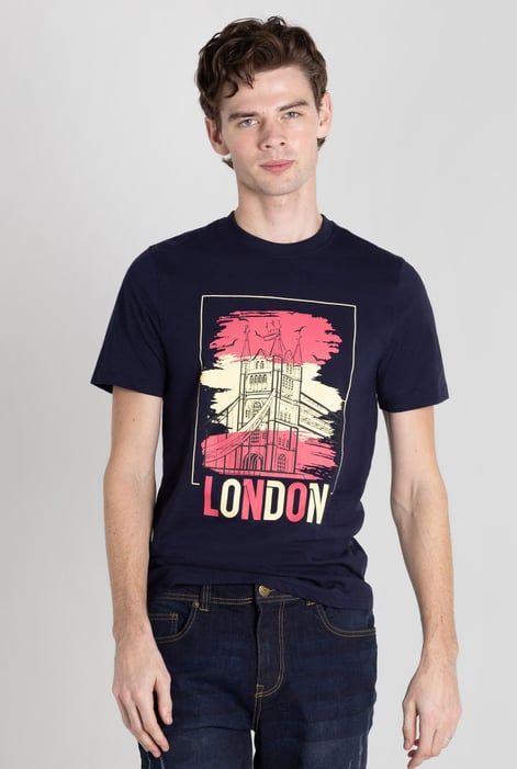 White/Blue/Black 100% Cotton Graphic T-Shirt 3 Pcs Pack