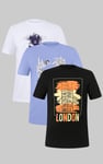 100% Cotton Graphic T-Shirt 3 Pcs Pack