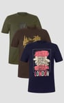 100% Cotton Graphic T-Shirt 3 Pcs Pack