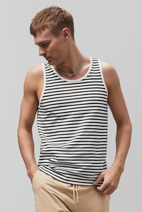 Mens Green Striped Tank Top