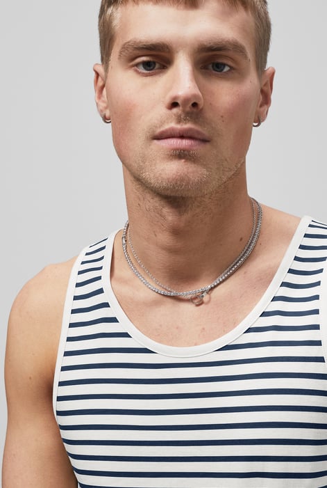 Mens Navy Striped Tank Top