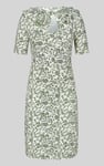 Double Layer Ruffles And Tie Fastening Midi Dress