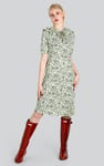 Double Layer Ruffles And Tie Fastening Midi Dress
