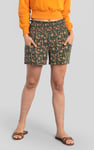 Smocked High-Waisted Printed Shorts