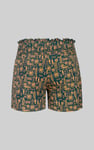 Smocked High-Waisted Printed Shorts