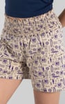 Smocked High-Waisted Printed Shorts