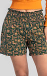 Smocked High-Waisted Printed Shorts
