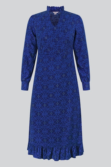 V-Neck Puff Sleeve Midi Dress