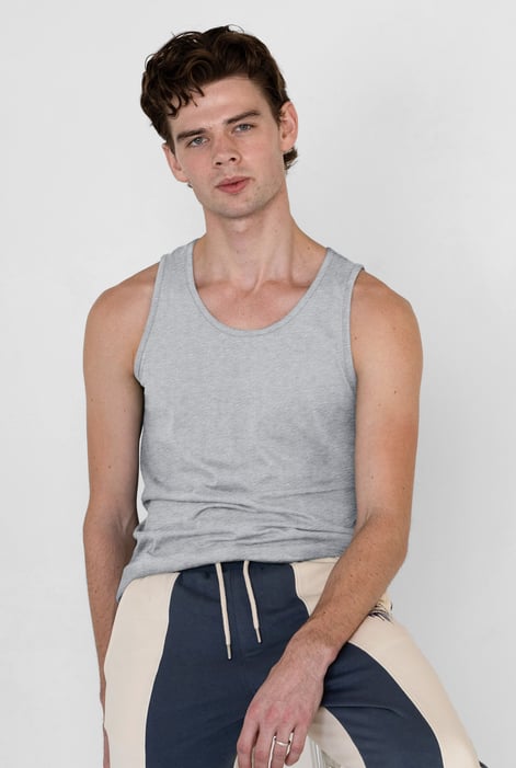 Men's Grey/Black Cotton Jersey Vest 2 PCs  Pack