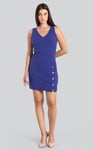 Womens Sleeveless Button Detail Mini Dress
