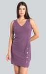Womens Sleeveless Button Detail Mini Dress
