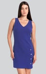 Womens Sleeveless Button Detail Mini Dress