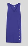 Womens Sleeveless Button Detail Mini Dress