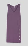Womens Sleeveless Button Detail Mini Dress