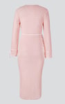 Textured Stretch Jersey Long Sleeve Midi Dress