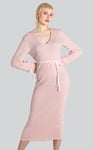 Textured Stretch Jersey Long Sleeve Midi Dress