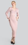 Textured Stretch Jersey Long Sleeve Midi Dress