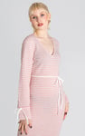Textured Stretch Jersey Long Sleeve Midi Dress