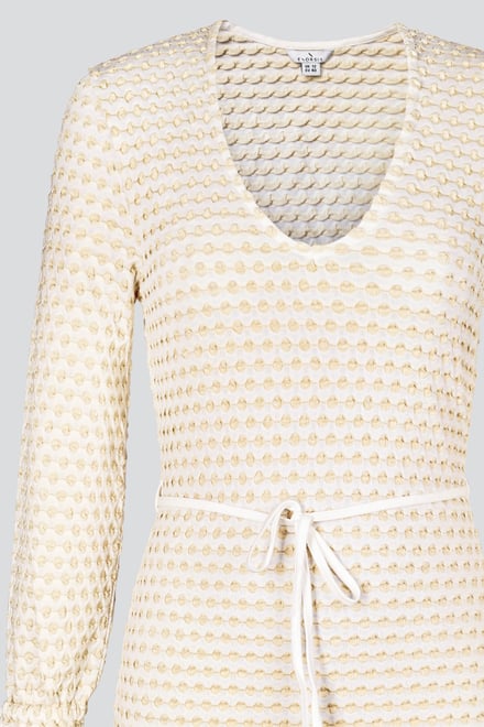 Textured Stretch Jersey Long Sleeve Midi Dress